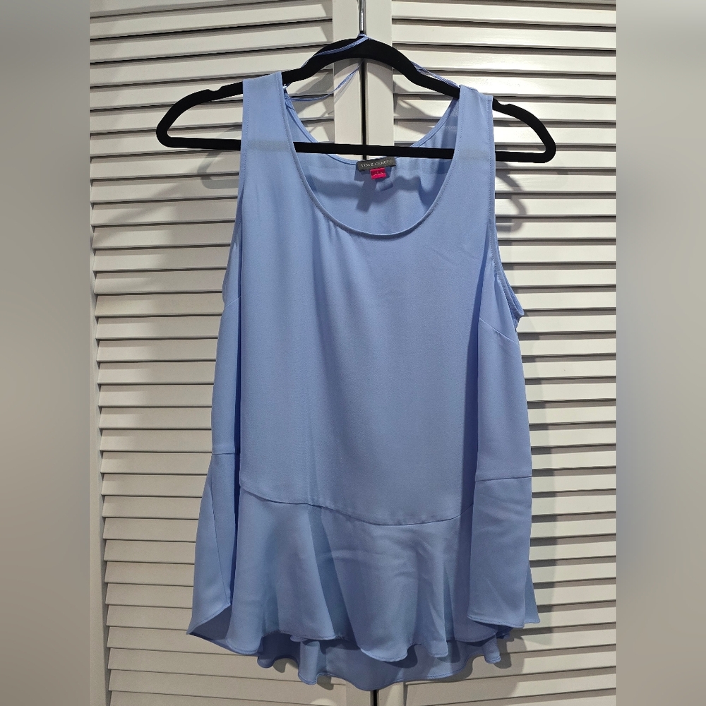 Vince Camuto Flowy Sleeveless Top | Powder Blue Office Chic Blouse